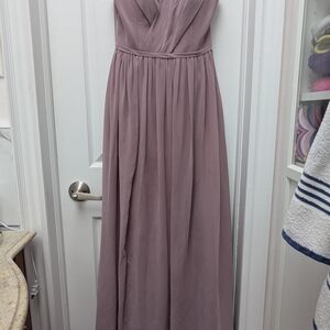 Azazie Strapless Lavender Gown
